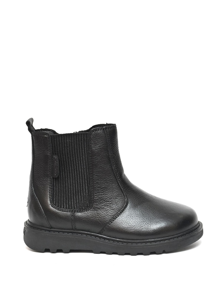 ToeZone Dakota Boys Leather Gusset and Zip Ankle Black Boots - Image 1 of 4
