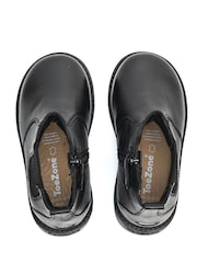 ToeZone Dakota Boys Leather Gusset and Zip Ankle Black Boots - Image 3 of 4