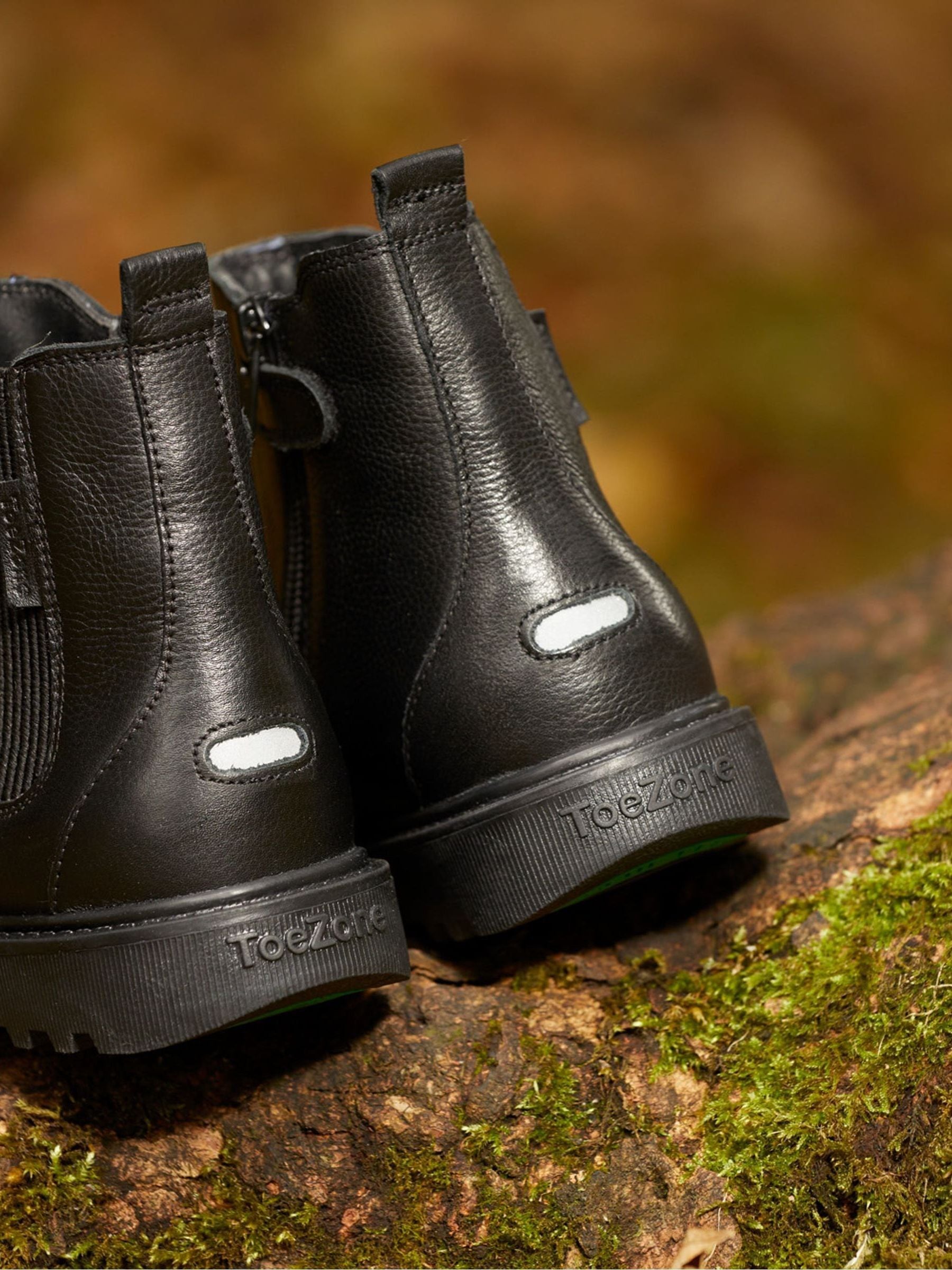 Buy Toezone Black Dakota Leather Gusset And Zip Ankle Boots from