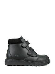 ToeZone Levi Boys Rip Tape Black Ankle Boots with Toe Bumper - Image 1 of 5