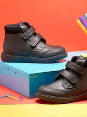 ToeZone Levi Boys Rip Tape Black Ankle Boots with Toe Bumper - Image 4 of 5