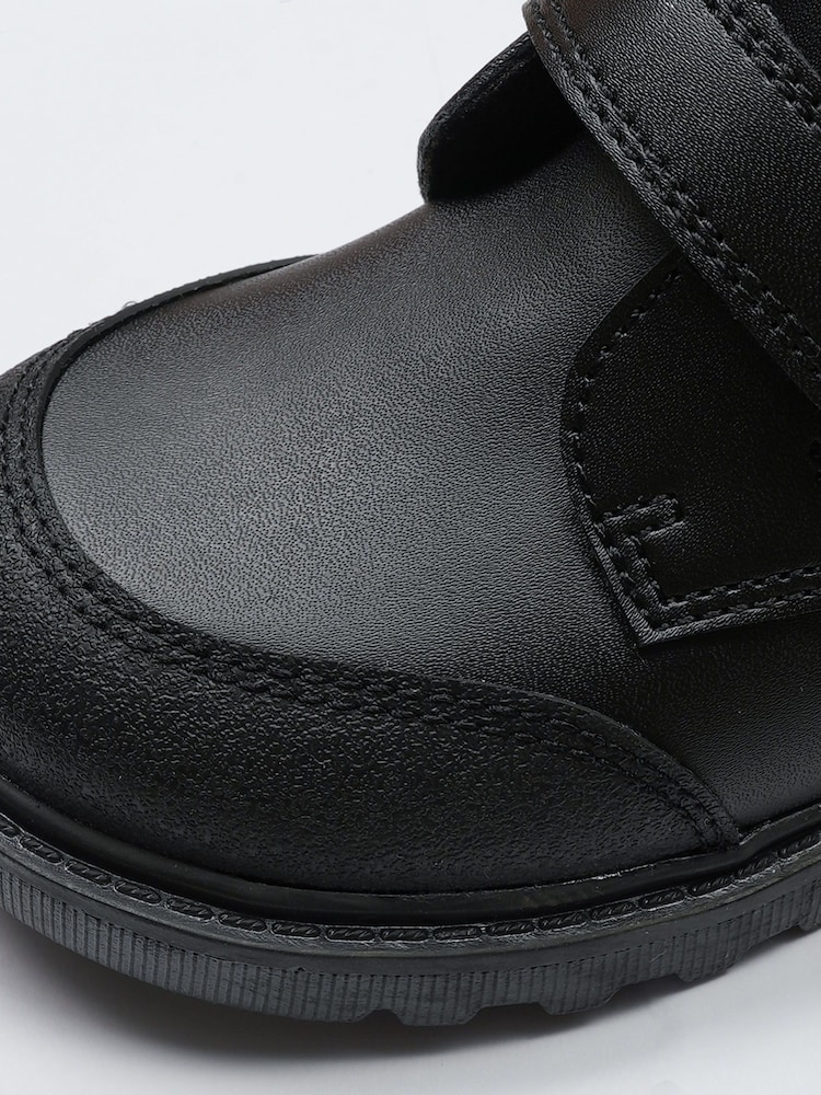 ToeZone Levi Boys Rip Tape Black Ankle Boots with Toe Bumper - Image 5 of 5