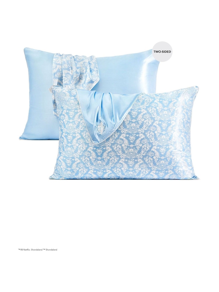 Kitsch x Bridgerton Blue Satin Pillowcase - Image 2 of 5 Kitsch x Bridgerton Blue Satin Pillowcase - Image 2 of 5