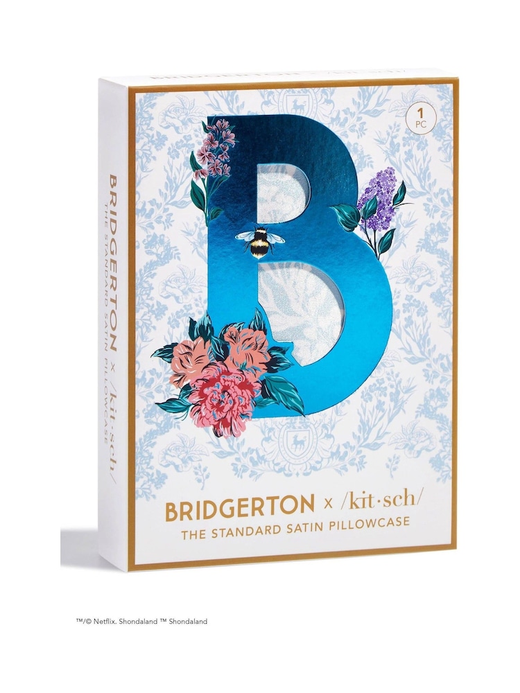 Kitsch x Bridgerton Blue Satin Pillowcase - Image 5 of 5 Kitsch x Bridgerton Blue Satin Pillowcase - Image 5 of 5