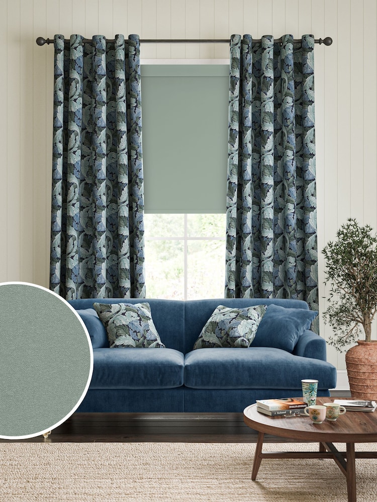 William Morris At Home Lichen Blue Waltham Made to Measure Roller Blind - Image 2 of 7