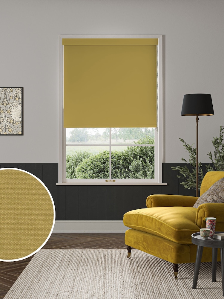 William Morris At Home Mustard Yellow Waltham Made to Measure Roller Blind - Image 1 of 7