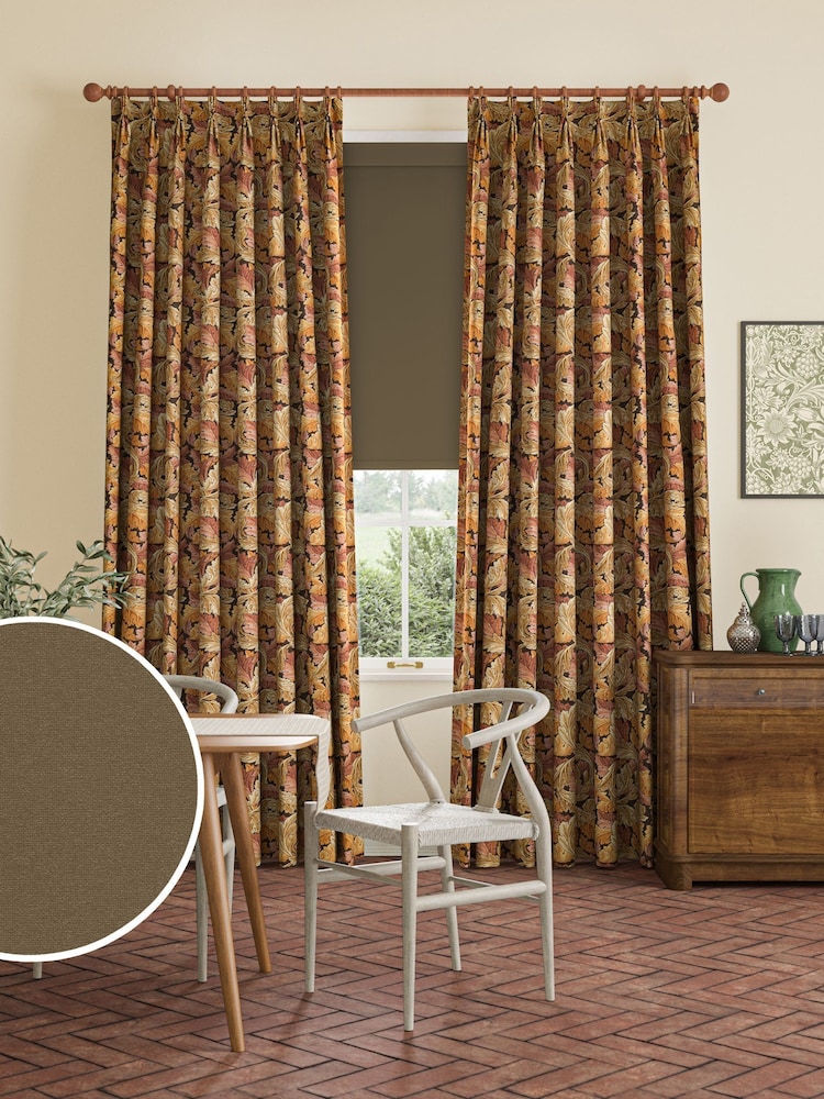 William Morris At Home Bark Brown Waltham Made to Measure Roller Blind - Image 2 of 7