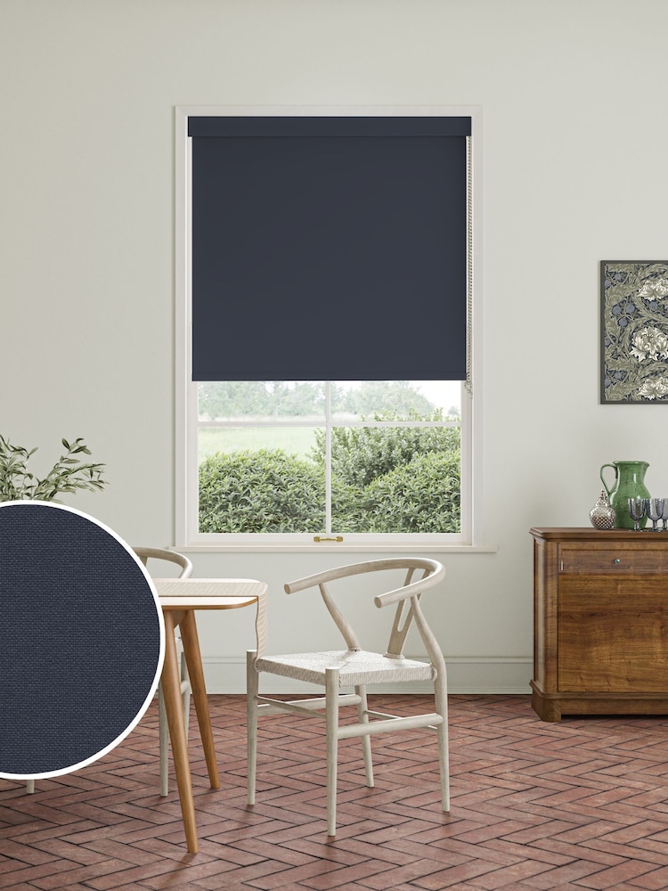 William Morris At Home Indigo Blue Waltham Made to Measure Roller Blind - Image 1 of 7