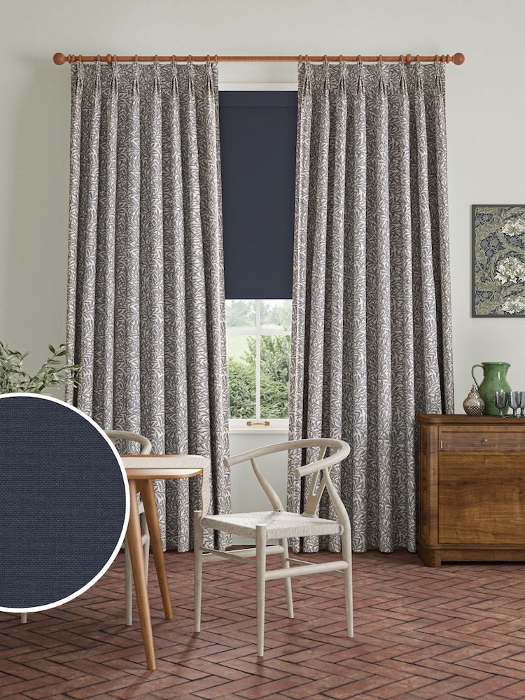 William Morris At Home Indigo Blue Waltham Made to Measure Roller Blind - Image 2 of 7