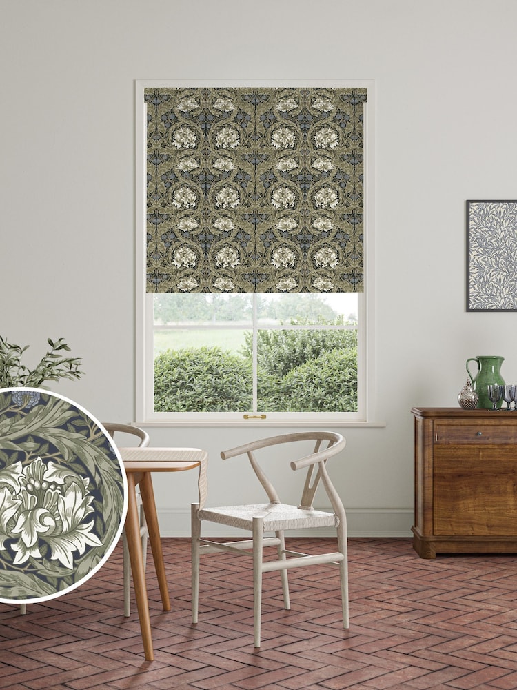 William Morris At Home Green Cornflower African Marigold Made to Measure Roller Blind - Image 1 of 6