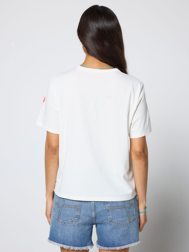 SCAMP & DUDE White Cherry Print T-Shirt - Image 2 of 4 SCAMP & DUDE White Cherry Print T-Shirt - Image 2 of 4