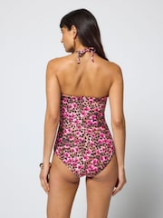 SCAMP & DUDE Pink Paradise Cheetah Bandeau Swimsuit - Image 3 of 6