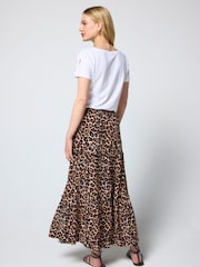 SCAMP & DUDE Natural Jaguar Tiered Midi Skirt - Image 2 of 5