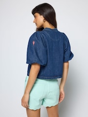 SCAMP & DUDE Blue Puff Sleeve Denim Shacket - Image 3 of 3