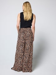 SCAMP & DUDE Natural Jaguar Printed Wide Leg Trousers - Image 4 of 6
