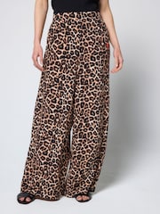SCAMP & DUDE Natural Jaguar Printed Wide Leg Trousers - Image 5 of 6