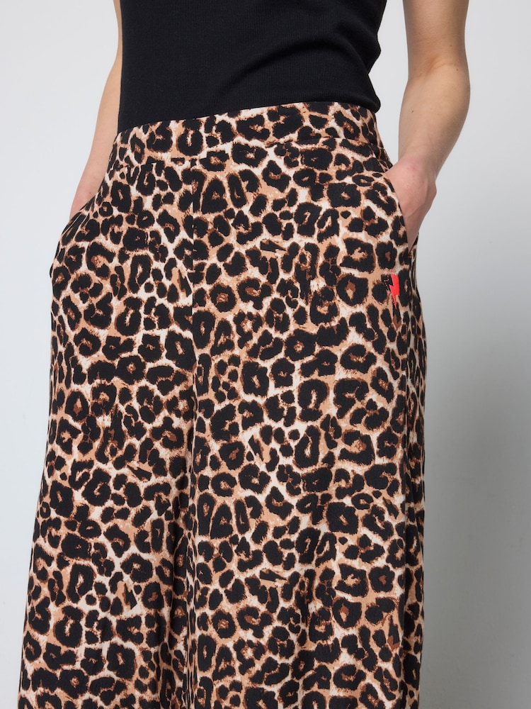 SCAMP & DUDE Natural Jaguar Printed Wide Leg Trousers - Image 6 of 6
