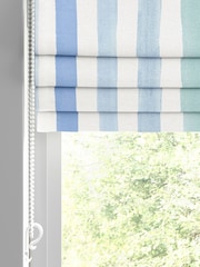 Bluebellgray Blue Sunday Stripe Made To Measure Roman Blinds - Image 2 of 7
