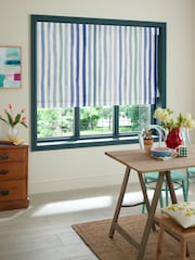 Bluebellgray Blue Sunday Stripe Made To Measure Roman Blinds - Image 6 of 7