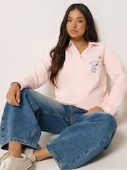 PixieGirl Petite Pink Cotton Snoopy Embroidered Sweatshirt - Image 1 of 6