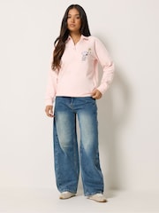 PixieGirl Petite Pink Cotton Snoopy Embroidered Sweatshirt - Image 2 of 6