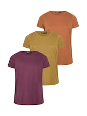 Yours Curve Green Core Short Sleeve T-Shirts 3 Pack - Image 1 of 6