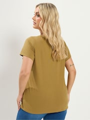 Yours Curve Green Core Short Sleeve T-Shirts 3 Pack - Image 6 of 6