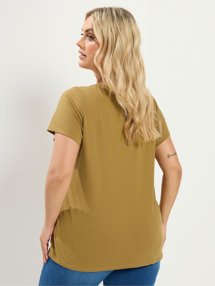 Yours Curve Green Core Short Sleeve T-Shirts 3 Pack - Image 6 of 6 Yours Curve Green Core Short Sleeve T-Shirts 3 Pack - Image 6 of 6