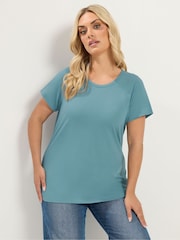 Yours Curve Blue Core Short Sleeve T-Shirts 2 Pack - Image 6 of 10