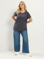 Yours Curve Blue Core Short Sleeve T-Shirts 2 Pack - Image 8 of 10
