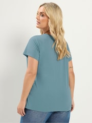 Yours Curve Blue Core Short Sleeve T-Shirts 2 Pack - Image 9 of 10