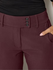 PixieGirl Petite Red 3 Button Wide Leg Trousers - Image 4 of 6