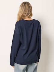 Long Tall Sally Blue Country Club Embroidered Sweatshirt - Image 3 of 6