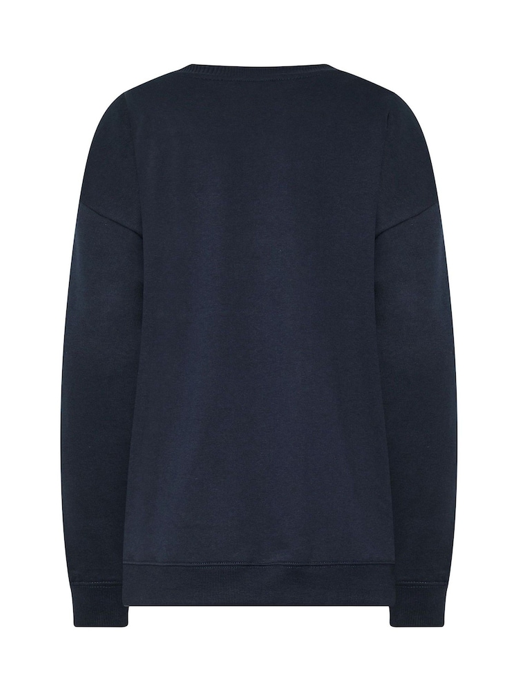 Long Tall Sally Blue Country Club Embroidered Sweatshirt - Image 6 of 6