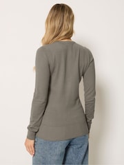 Long Tall Sally Grey Crew Neck Button Cardigan - Image 3 of 5