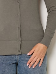 Long Tall Sally Grey Crew Neck Button Cardigan - Image 4 of 5