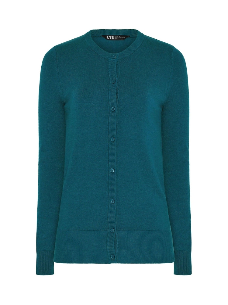 Long Tall Sally Blue Crew Neck Button Cardigan - Image 5 of 5 Long Tall Sally Blue Crew Neck Button Cardigan - Image 5 of 5