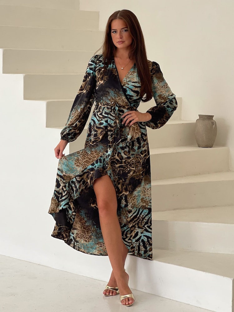 Girl In Mind Erin Frill Hem Wrap средних размеров платья - Image 1 of 4