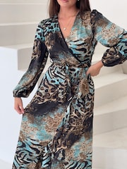 Girl In Mind Erin Frill Hem Wrap средних размеров платья - Image 4 of 4