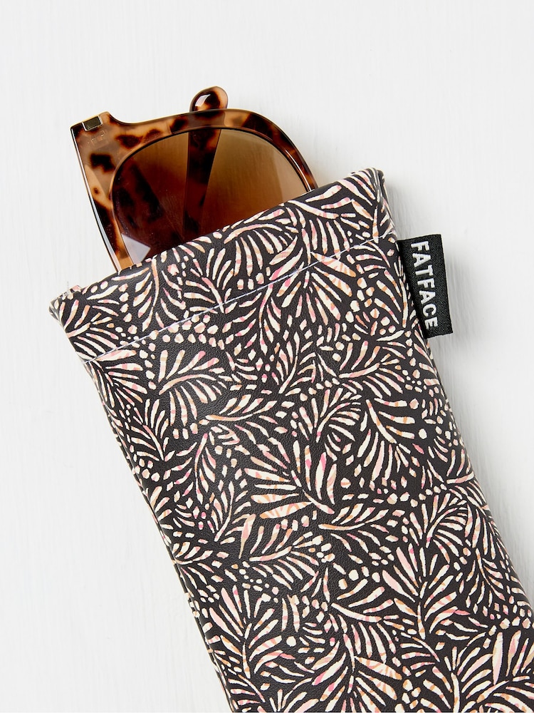 FatFace Black Leaf Print Sunglasses Case - Image 2 of 2