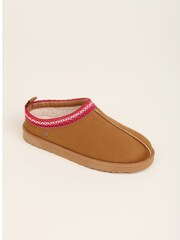 Brakeburn Brown Cross Stitch Detail Slippers - Image 2 of 4