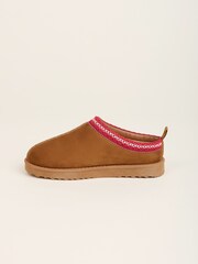 Brakeburn Brown Cross Stitch Detail Slippers - Image 3 of 4