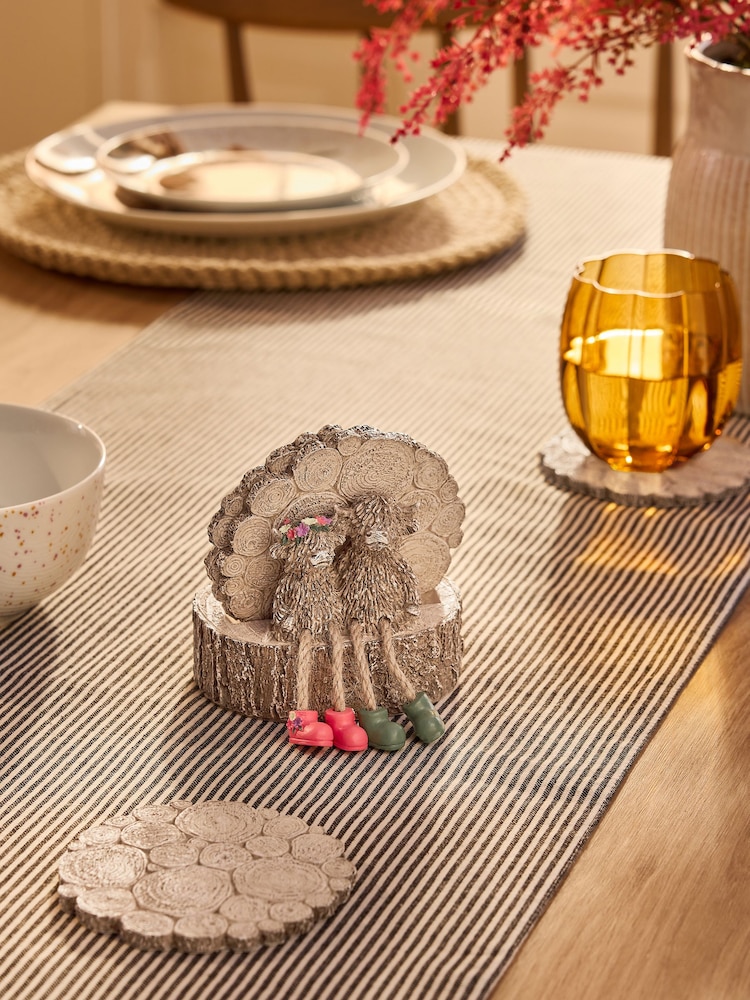 Set of 4 Natural Hamish The Highland Cow Coasters with Holder - Image 1 of 4