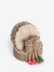 Set of 4 Natural Hamish The Highland Cow Coasters with Holder - Image 3 of 4