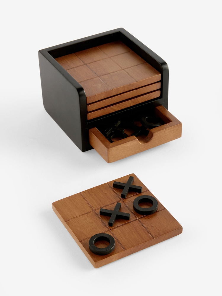 Set of 4 Natural Bronx Noughts and Crosses Coasters - Image 4 of 4