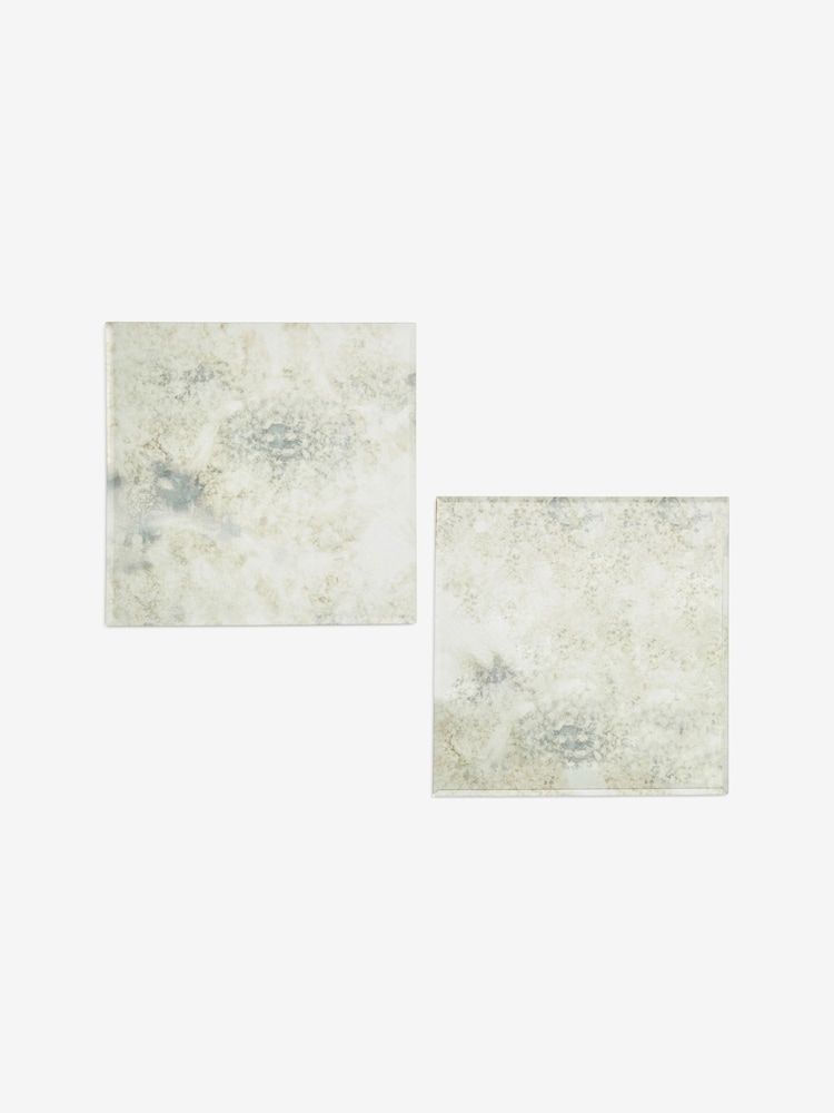 Set of 2 Silver Galaxy Glass Placemats - Image 1 of 1