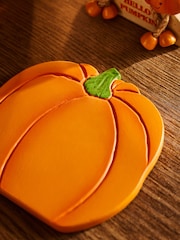 Set of 4 Orange Pumpkin Coasters with Holder - Image 2 of 3