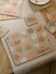 Set of 4 Natural Pumpkin Placemats and Coasters - Image 2 of 4