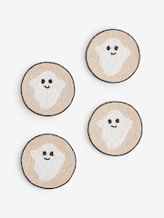 Set of 4 Halloween Gus the Ghost Beaded Coasters - Slika 1 iz 1