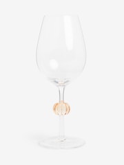 Set of 2 Orange Pumpkin Stem Wine Glasses - Image 1 of 1